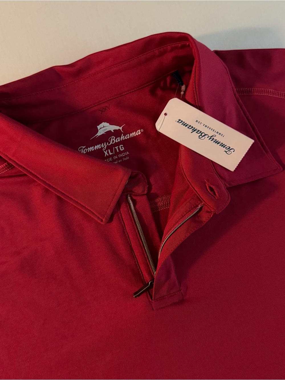 Tommy Bahama Virtual Vista Solid Polo Men XL Zip Fly Collar Performance Resort
